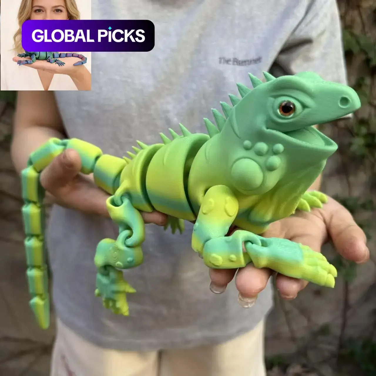 3D Printed Lizard Figurine, Animal Figurines with Realistic Eyes, Articulating Animal Collectible with Moving Joints, Home and Room Decor, Ideal for Party Decoration, Christmas and Birthday Gifts #GLOBAL PICKS