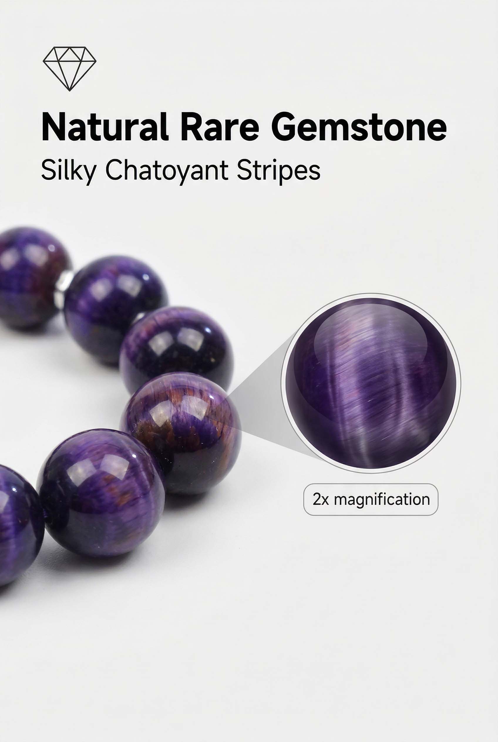 Rare Blue Purple Tiger Eye Bracelet, Elastic Fit, Wealth Attraction Spiritual Jewelry for All Hand Sizes.Gifts for Relieving Anxiety and Stress