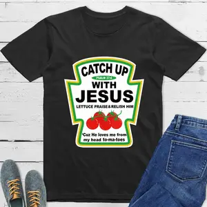 Catch Up with Jesus T-Shirt,Funny Christian Gift T-Shirt,Pastor Appreciation Shirt Christian Gift for Men Father’s Day Present Faith Based Tee Birthday Gift Church Member Clothing Religious Shirt