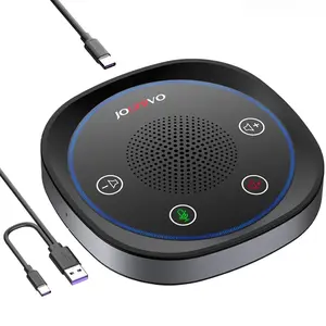 USB Conference Speaker, Microphone with Speakers, Omnidirection Zoom Mic Speakerphone with LED Indicator, Volume & Mute Control
