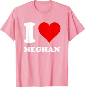 Red Heart I Love Meghan T-Shirt Size S-5XL, Full Color, Fast Shipping