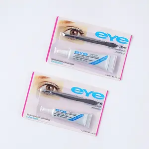 False Eyelash Glue 7g Invisible Natural Long-Lasting Dual-Lid Eyelash Adhesive Set with Tweezers for Durable False Lashes Application