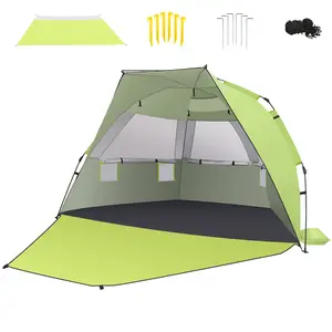 Pop-Up Beach Tent, Popup Canopy for 4-6 People – UPF 50+ UV Protection, Easy Setup Portable Sun Shelter with 3 Windows for Camping & Picnic