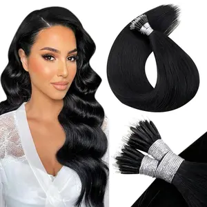 LaaVoo Nano Ring Hair Extensions Human Hair Nano Beads Extensions Nano Tip 50 Gram FallFreshness