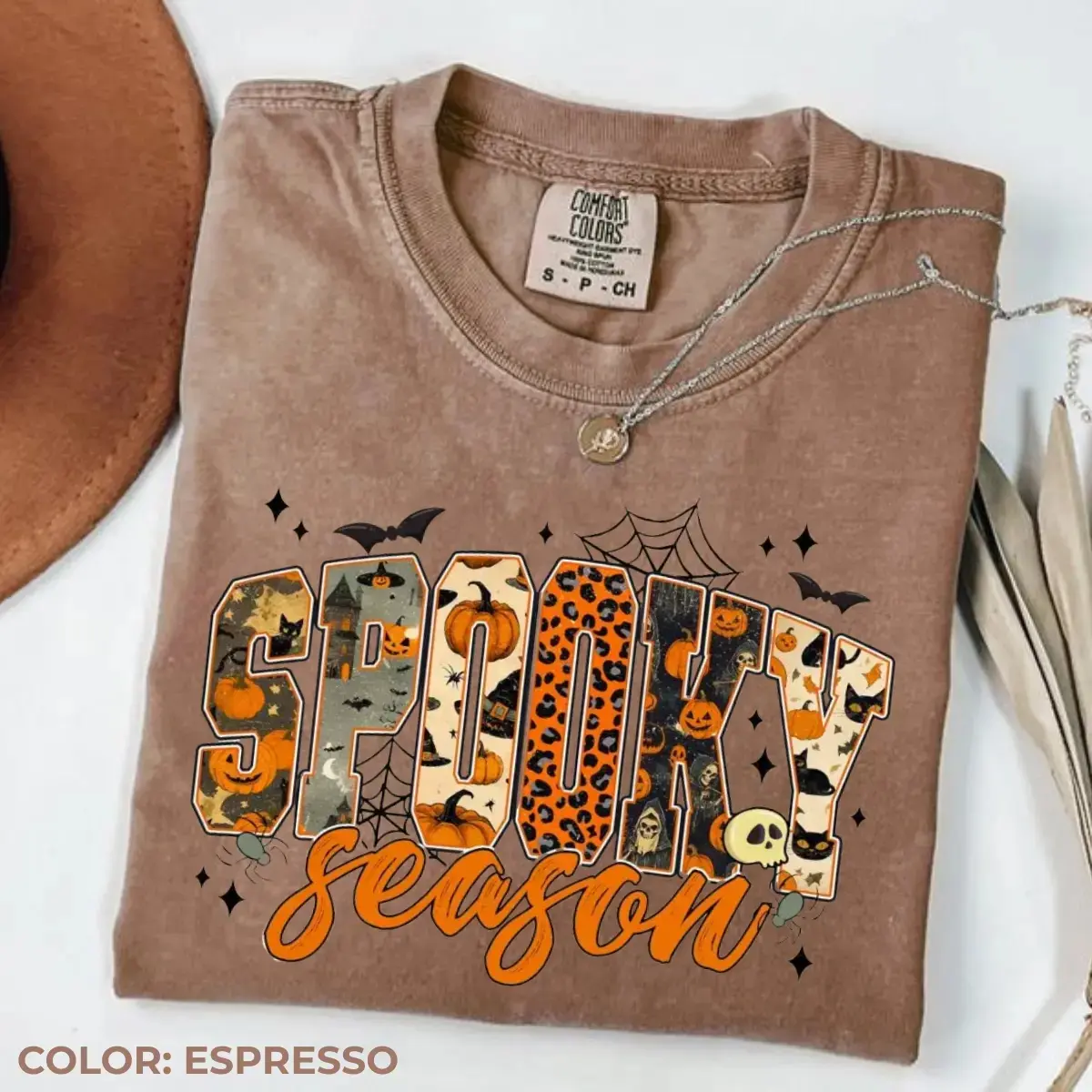 Comfort Colors Spooky Season Shirt, Halloween Ghost Pumpkin T-Shirt, Cute Fall Graphic Tee, Retro Spooky Vibes Apparel, Halloween Lover Gift