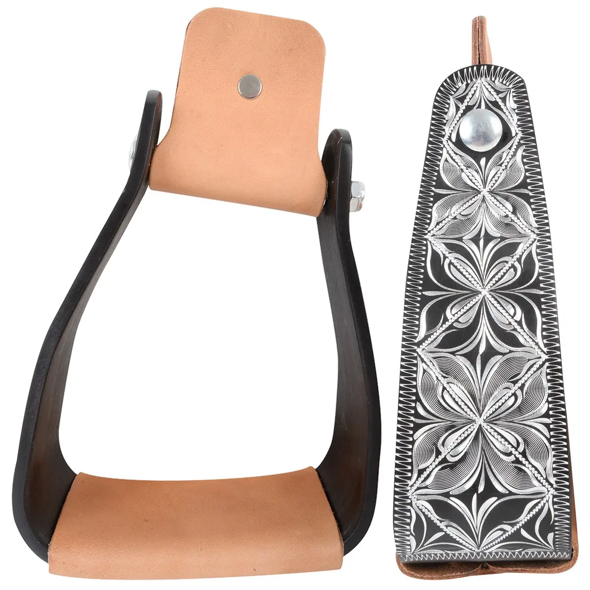 Cashel Aluminum Engraved 3" Deep Slanted Stirrup