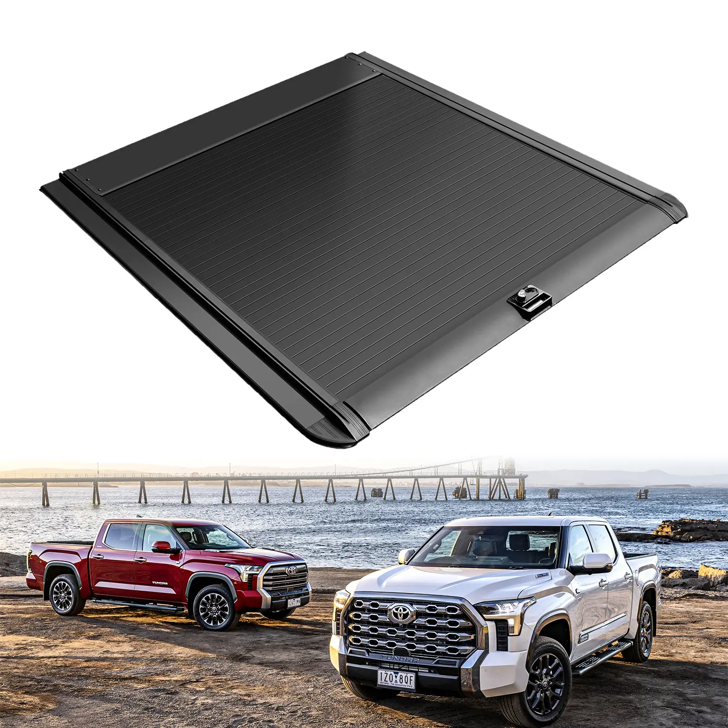 Retractable Truck Bed Tonneau Cover with Combination Lock, Effective Protection, Easy Installation, Environmentally Friendly Expandability, Compatible with 2022-2026 Toyota Tundra (5.5'/65.4" Bed), Travel, Durability