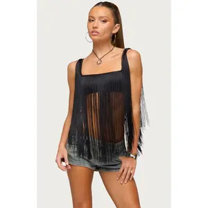 Edikted Women's Eranthe Fringed Cropped Top
