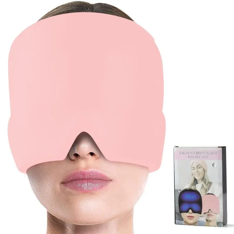 【DealsForYouDays】Migraine Relief Cap with Cooling Gel, Hot & Cold Therapy Ice Pack Sleep Mask for Headache, Sinus Pain, Stress & Puffy Eyes