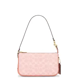 Coach Coated Canvas Signature Plaza Shoulder Bag in Melon Pink