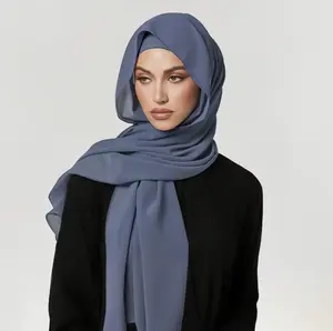 Muslim Women's Color Chiffon Head Scarf - 100% High-Quality Soft Fabric, Muslim Fashion Accessory for Modesty, Breathable Lightweight Colorful Fashion Scarves for Casual/Dressy Occasions