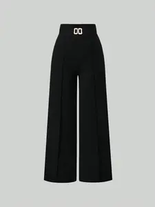 Women's casual Minimalist Basic solid-color wide-leg pants, suitable for workwear all year round. Autumn women's bottom wear. Soft, comfortable, and well-fitted.