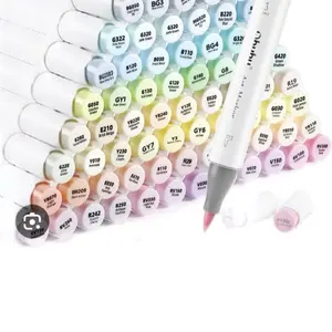 Ohuhu 96 Pastel Colors Markers Alcohol Based Sweetness & Blossoming Double Tipped Art Markers Brush & Chisel Fine Refillable Ink Honolulu Series