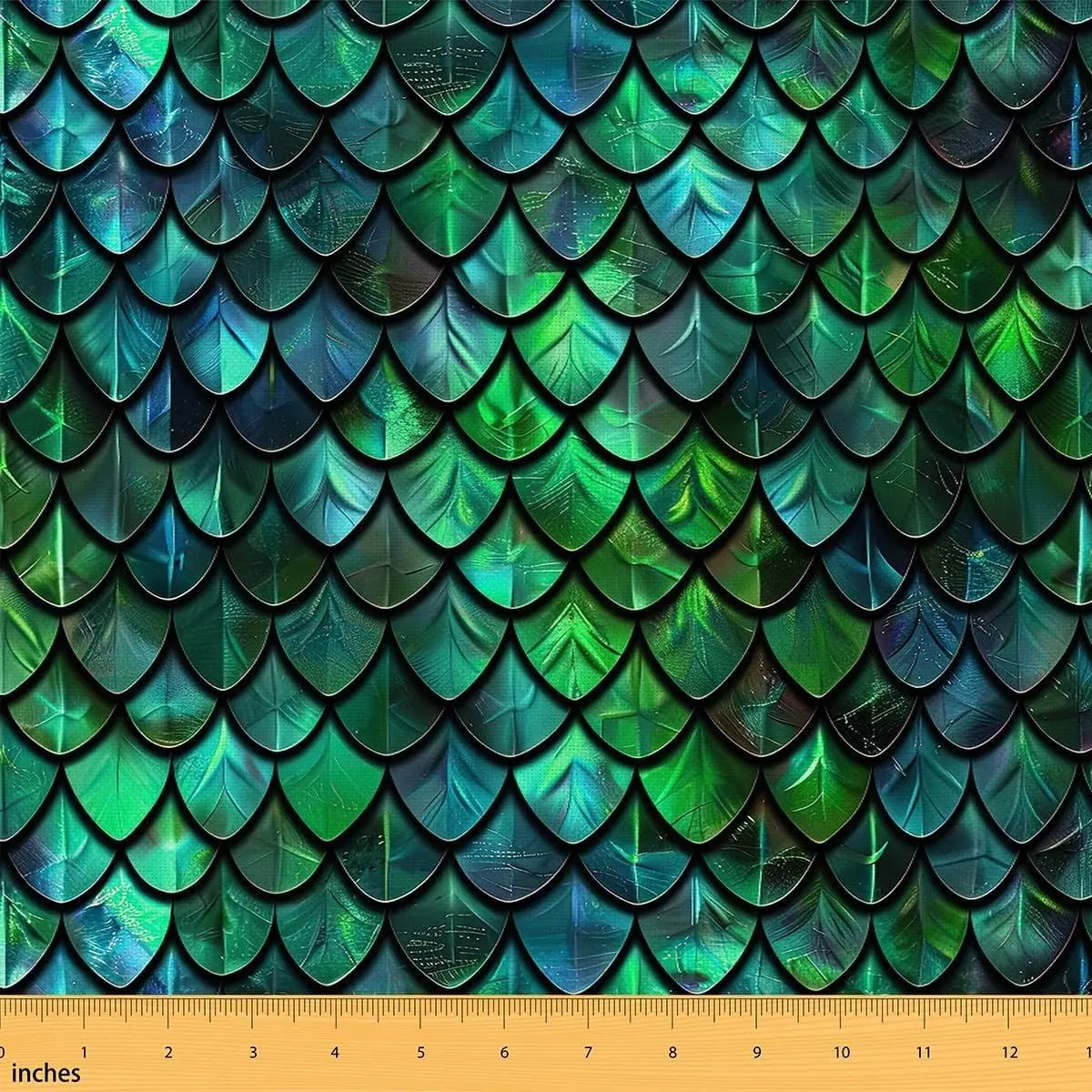 Scales Fabric Dragon Upholstery Fabric,3D Scales Decorative Fabric,Neon Wstern Dragon Scales Indoor Outdoor Fabric Upholstery and Home Accents