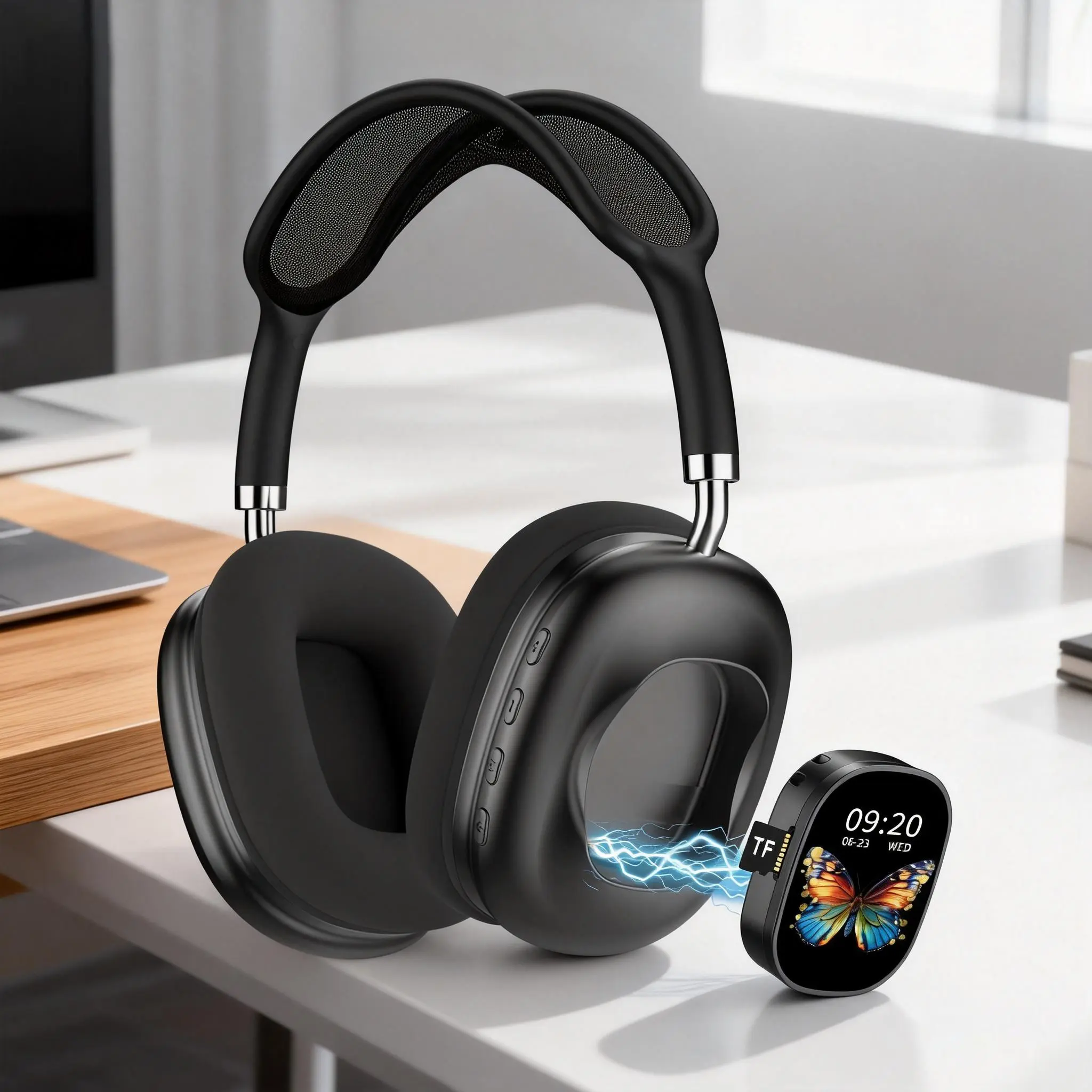 MAX800 High Fidelity Wireless Over-Ear Bluetooth Headphones Magnetic Detachable Earcups Ultra Long Standby Battery Comfort Over Ear Fit Crisp Stereo Sound Full Package Protective Storage Pouch Fast Charge Type-C Cable Budget Friendly Daily Headset