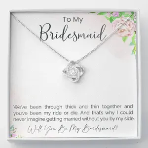 BestFriend BFF Gift for Bride's Wedding Accessory with Meaningful Message Card Inside, Necklace for Bridesmaids