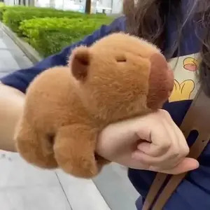 Rytanda Capybara Clap Circle Toys Slap Snap Wrap Wristband Bracelet Capybara Plush Hand Ring Fun Pop Circles Kids  Gift