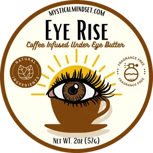 Eye Rise, Caffeinated Under Eye Butter, Coffee Infused, Pick Me Up, Soft, Organic, Natural Facial Butter, Body Butter, Eye Butter