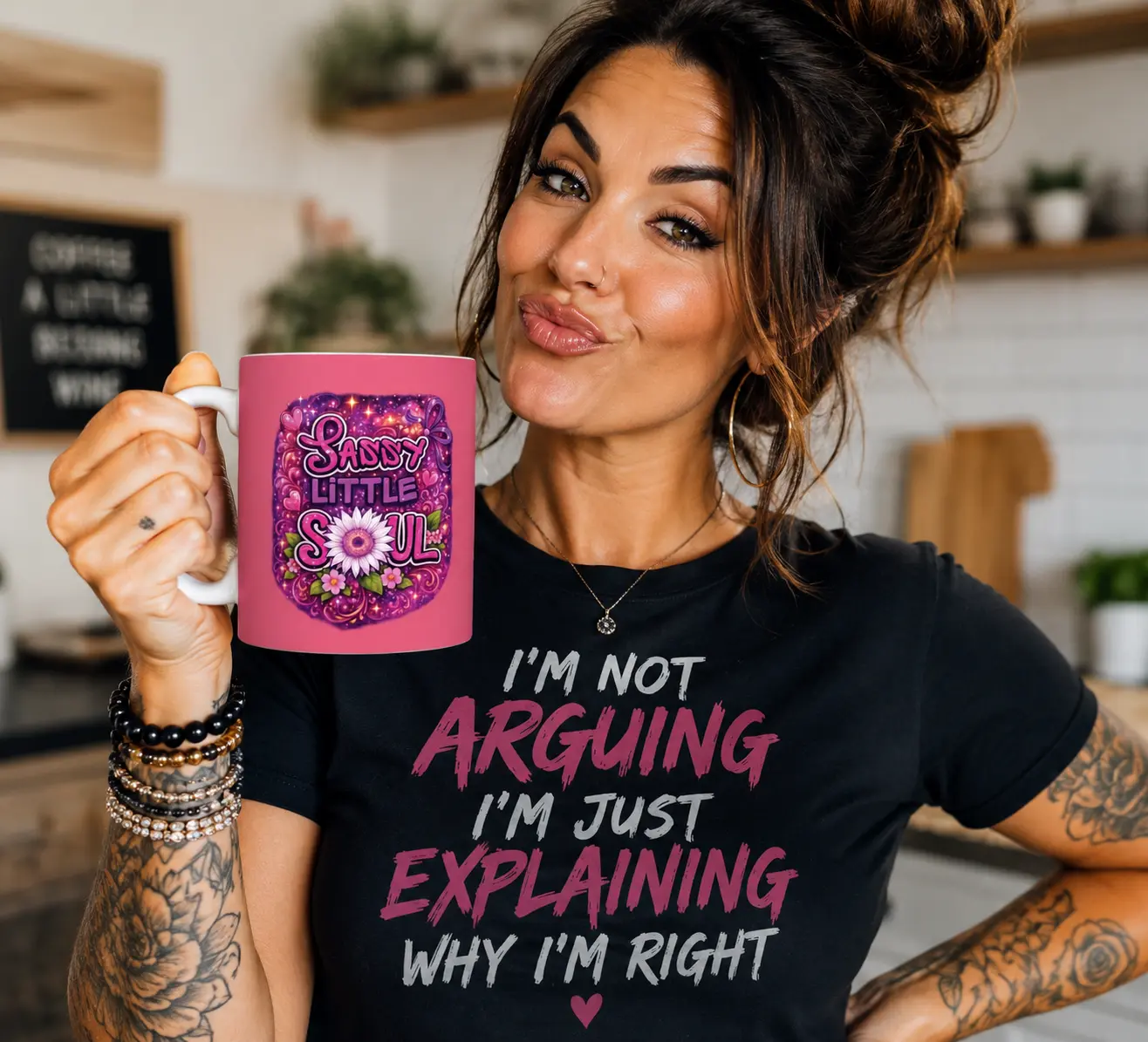 Sassy Little Soul Coffee Mug | Inspirational Floral Mug | Positive Affirmation Coffee Cup | Gift for Women | 11oz Ceramic Mug