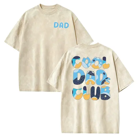 Dad Shirt Men Cool Dad Club T-Shirts Father's Day Tops Daddy Birthday Gift Tees Dads Clothes