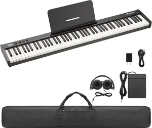 88-Key Full-Size Portable Electronic Piano, Electric Keyboard with Sustain Pedal, Headphones, Power Adapter and Carrying Bag for Toys & Hobbies Electric Remote Control Vehicle Enthusiasts