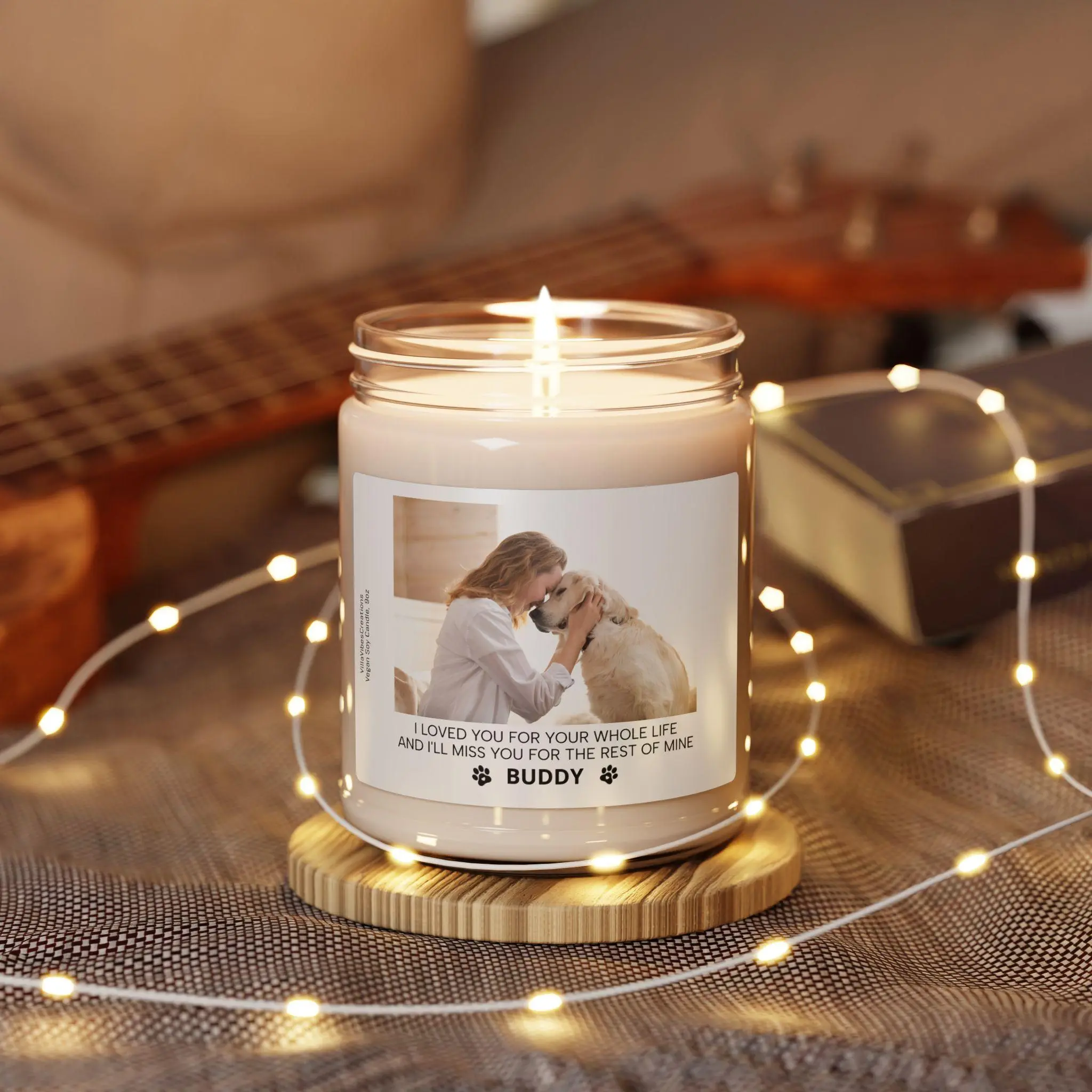 Personalized Pet Memorial Candle, Dog Loss Remembrance Gift, Custom Cat Sympathy Gift, Loss of Pet Gift Dog Memorial Keepsake Christmas Gift