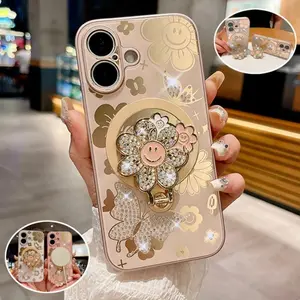Like a sparkling diamond 360 degree rotating magnetic bracket phone case iPhone 17 Pro Max iPhone 17 Air 16Pro Max 15Plus 14Pro 13Pro Max anti drop protective cover