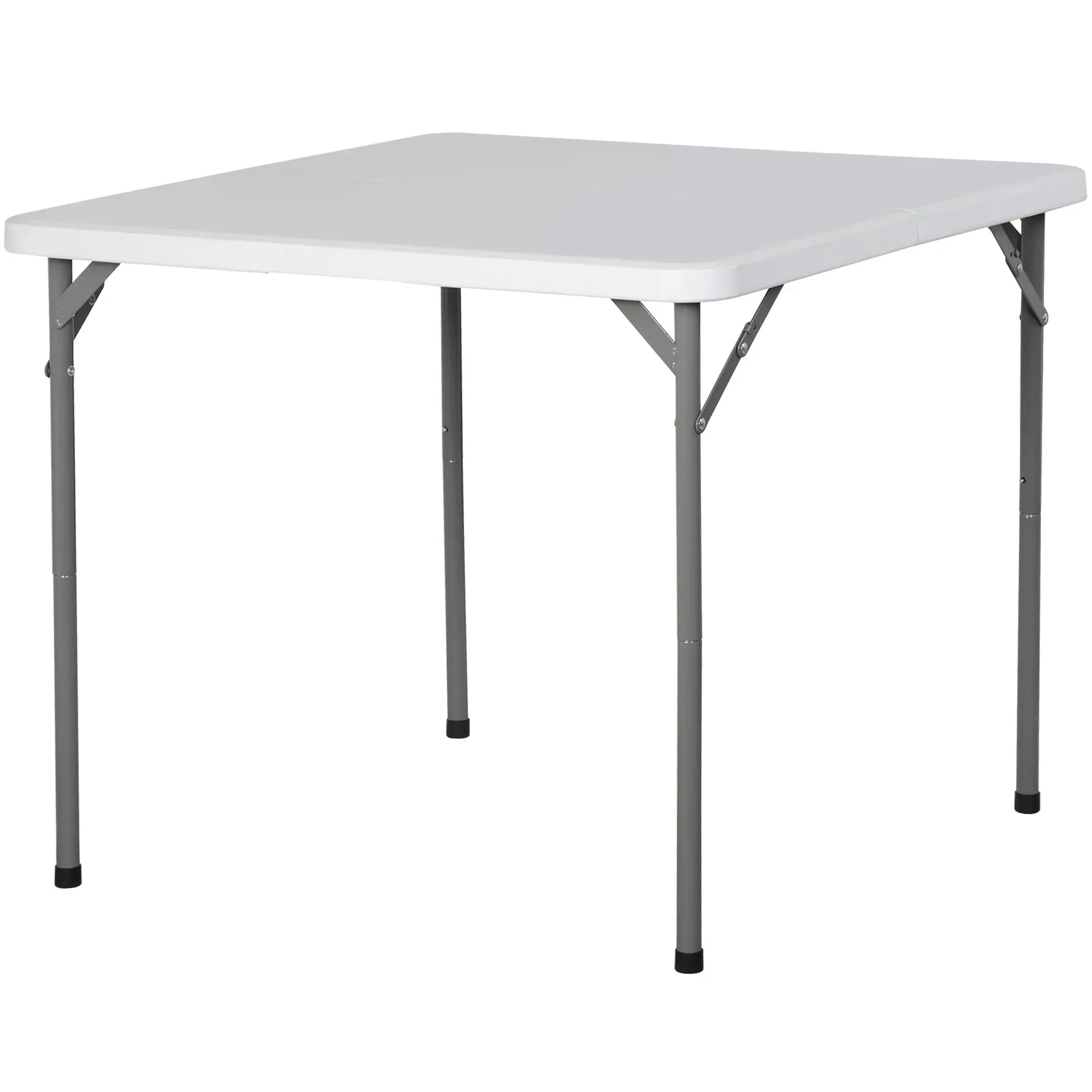 Segawe 34x34 in HDPE-Top Foldable Compact Outdoor Picnic Table, Portable Camping Furniture with Carrying Handle, Simple White Design for Beach Parties, Camping