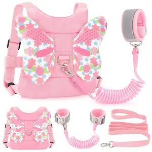 Toddlers Leash & Anti Lost Wrist Link Child Safety Harness for Girls Pink Christmas Gift Breathable Polyester Material Adjustable Detachable Strap