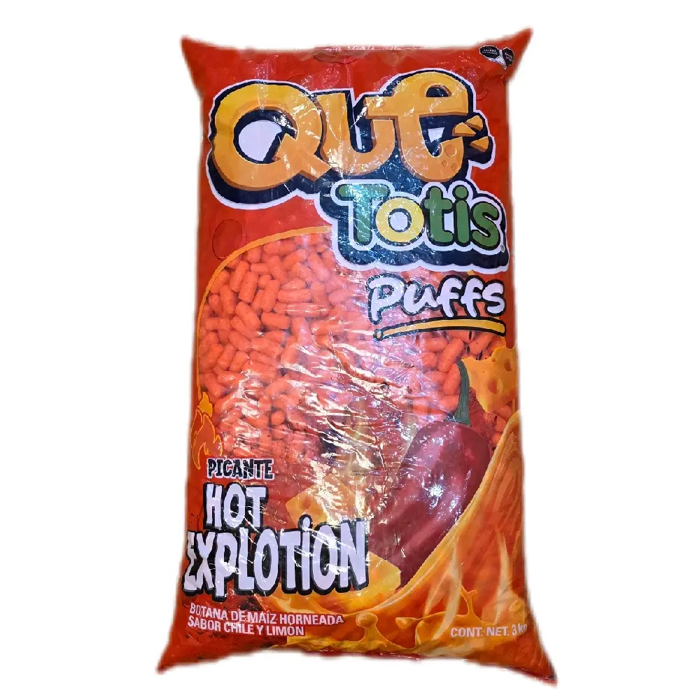 Que Totis Cheetos Puffs, Cheedar & Hot Explotion Flavored Different Sizes 3kg 400g and 200g Bags Select Your Favorite size