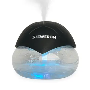 Stewerom 2-in-1 Air Purifier & Humidifier with Aroma Diffuser Night Light Flame Effect Salt Lamp for Home Office Smoke Pets Allergies - Dual Function Aromatherapy