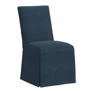 Skyline Furniture James Slipcover Armless Dining Chair Zuma Navy: Modern Polyester & Linen Upholstery, Rubberwood Frame