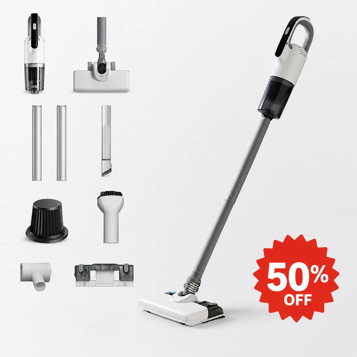 Cordless Wet Dry Vacuum Cleaner 3 in 1, Handheld Floor Washer with Separate Clean & Dirty Water Tank, Digital Display Powerful Suction Quiet Compact Vacuum for Carpet Hardwood Home Cleaning, Ideal Housewarming Christmas Gift