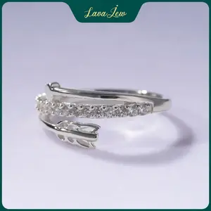 LavaJewelry Wrap-Around Arrow Ring, Sterling Silver Cubic Zirconia, Ring for Women, Girl