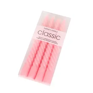 Colorful Spiral Candle Set, 4 Counts/box Romantic Smokeless Candle, Decorative Candle for Wedding & Party & Home Decor, Ornaments