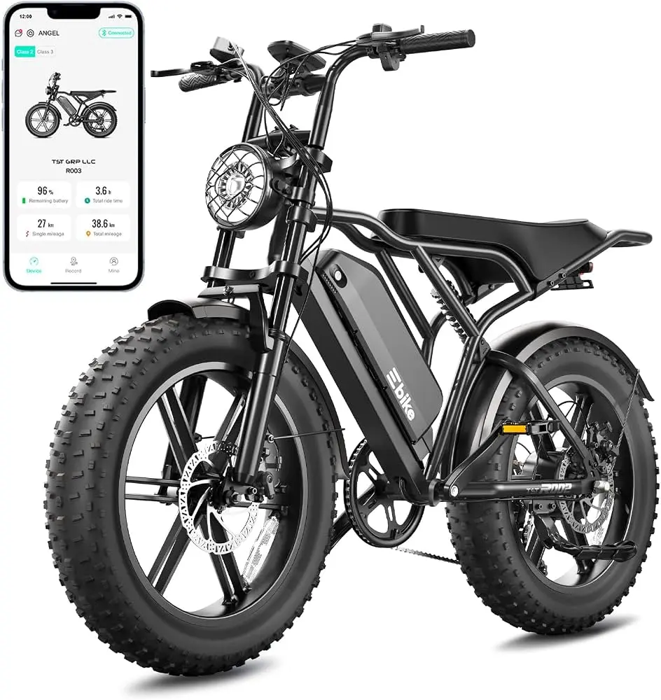 Electric Bike for Adults, 7000W 48V 15/25 Ah Battery, 60/100 Mile Range 20*4 Fat Tire, Dual Suspension ,7-speed Gears, Powerful, LCD Display, Suitable for Commuters and Beginner Cyclists