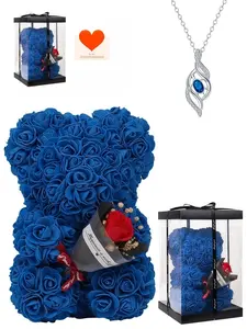 "Whisper of Blue Diamond Turtle" Unique Luxury Sapphire Turtle Necklace with an elegant rose bear gift box. A perfect mysterious gift for festivals, dates, birthdays for wives or daughters, Valentine's Day and Mother's Day.