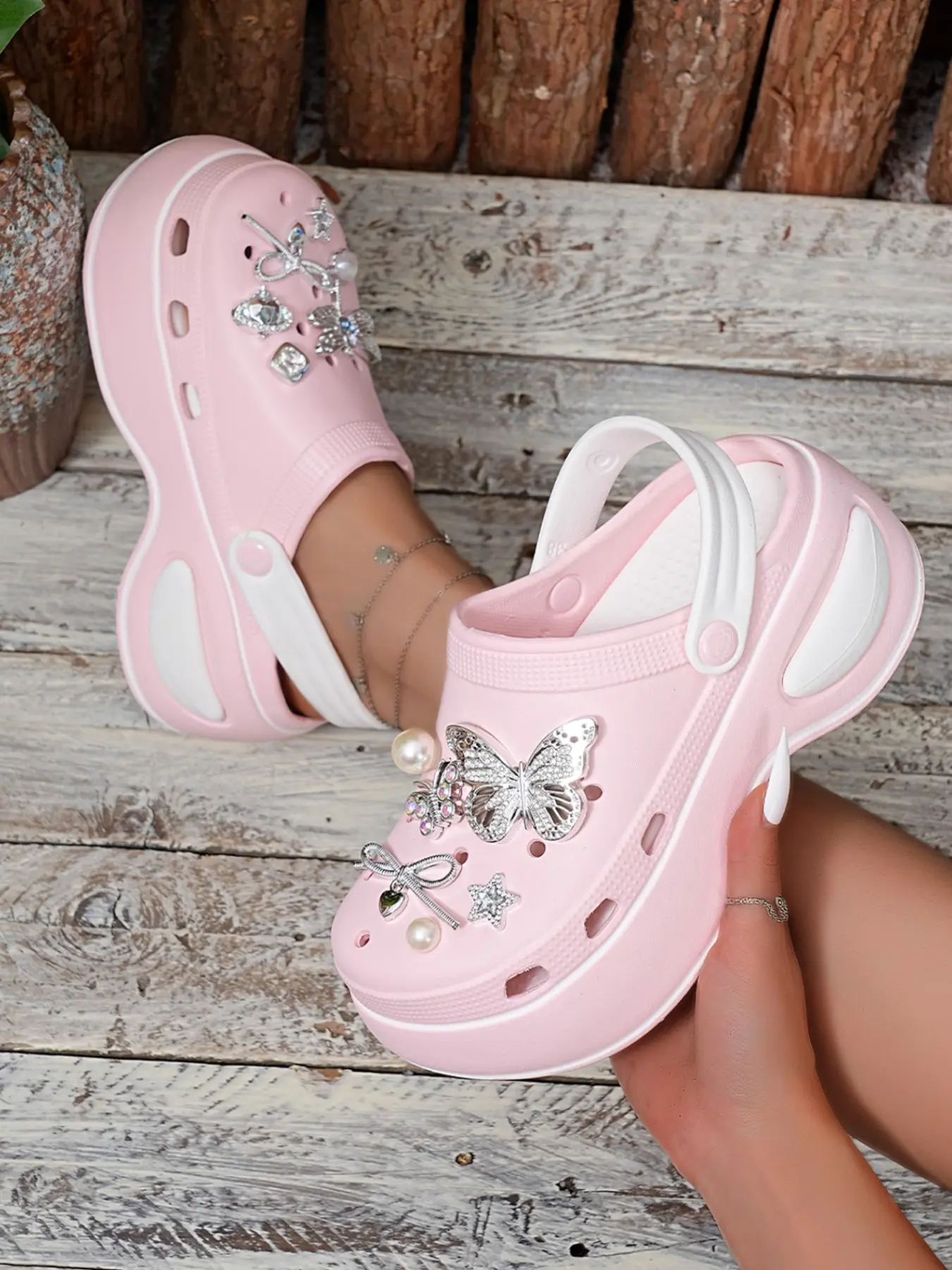 Women's new fashion casual comfortable open-toe clogs, trendy thick-soled height-increasing women's slippers, stylish, cute, simple, and casual, suitable for beach walks and seaside vacations, a must-have gift, Summer clogs, Platform Clogs, Foot Clogs