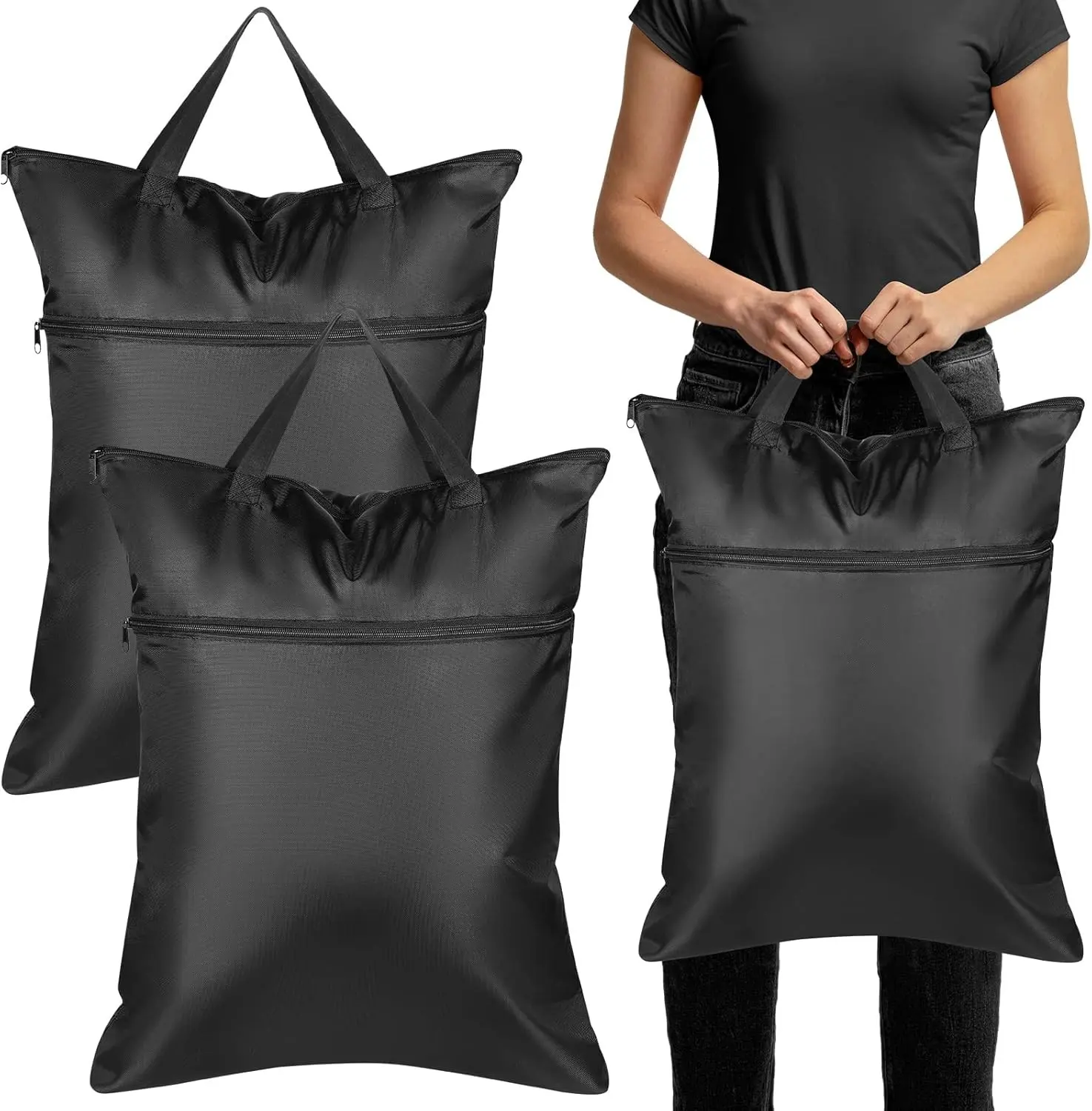 2 Pack Travel Laundry Bag 18" x 23" Wet Bag for Dirty Clothes Swim | Travel Laundry Bags for Dirty Clothes, Wet Bag for Swimsuit and Towels, Waterproof Laundry Bag for Suitcase, Baby Wet Dry Bag