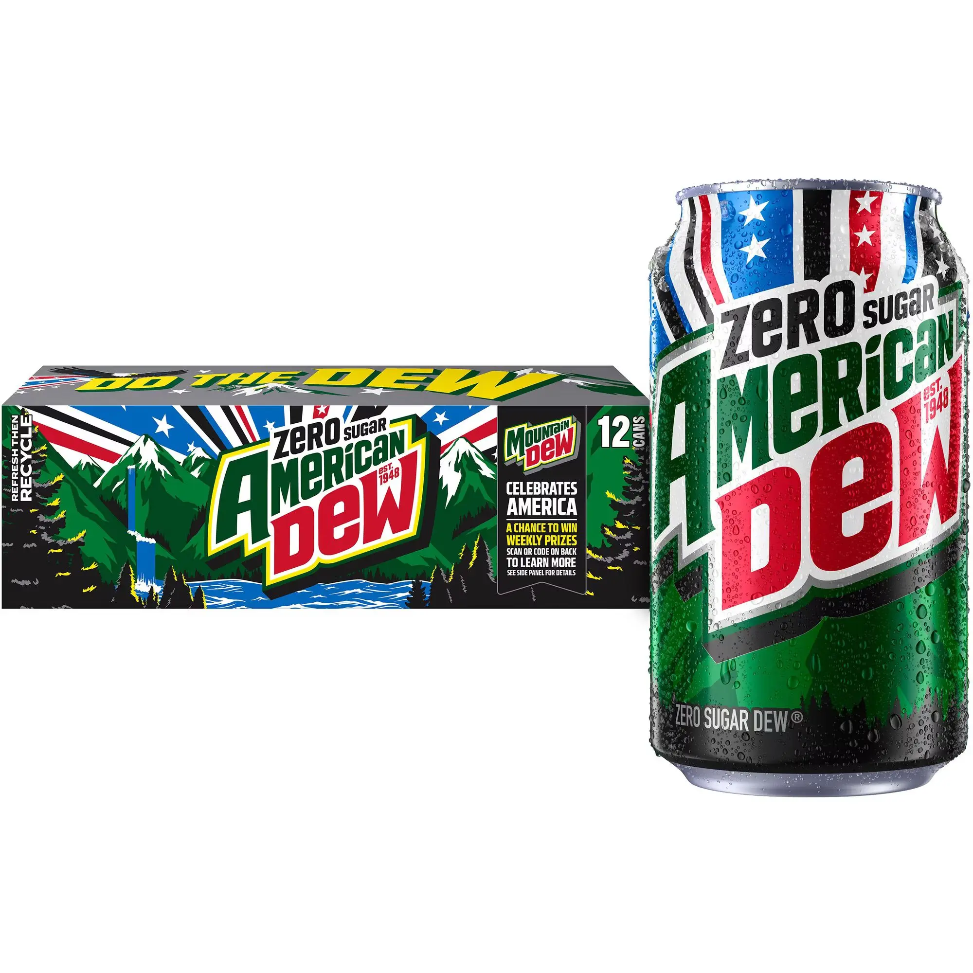 Mountain Dew Zero Sugar Citrus Soda Pop, 12 fl oz, 12 Pack Cans