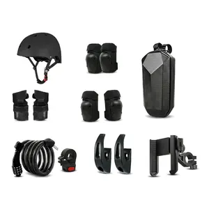 Shock-Absorb All-in-2 Skateboard & Scooter Safety Kit - Helmet, Multi-Part Body Protectors, Lock, Phone Mount, Storage Bag (Toys & Hobbies Protective Accessories Bundle)