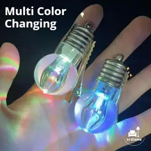 UrGlame 2PCS LED Light Up Bulb Hair Clips, Glow LED Hair Barrettes for Girl & Women, Multi Color Changing Hair Barrettes for Rave Neon Slumber Party