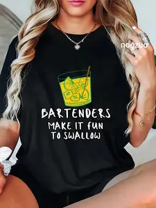 100% Cotton Bartenders Make It Fun To Swallow Creamala - Bartender Gifts T-Shirt