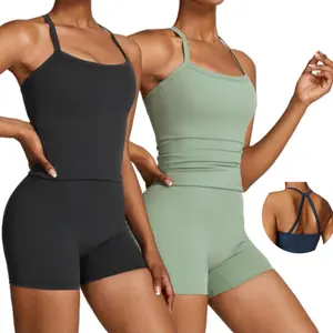 2-Piece Workout Set  Women's Athletic Breathable Gym Shorts & Activewear