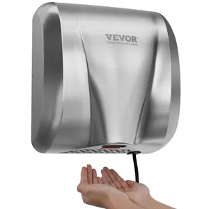 VEVOR Heavy Duty Commercial Hand Dryer, TikTokShopBlackFriday, 1300W Automatic High Speed Stainless Steel Warm Wind Hand Blower, 120V Plug In/Hardwired Two Power Options, Compliant for Industry Business Restrooms