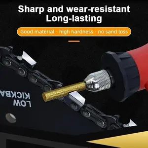 3pcs Diamond Coated Cylindrical Burr 4/4.8/5.5mm Chainsaw Sharpener Stone File Chain Saw Sharpening Carving Grinding Tools