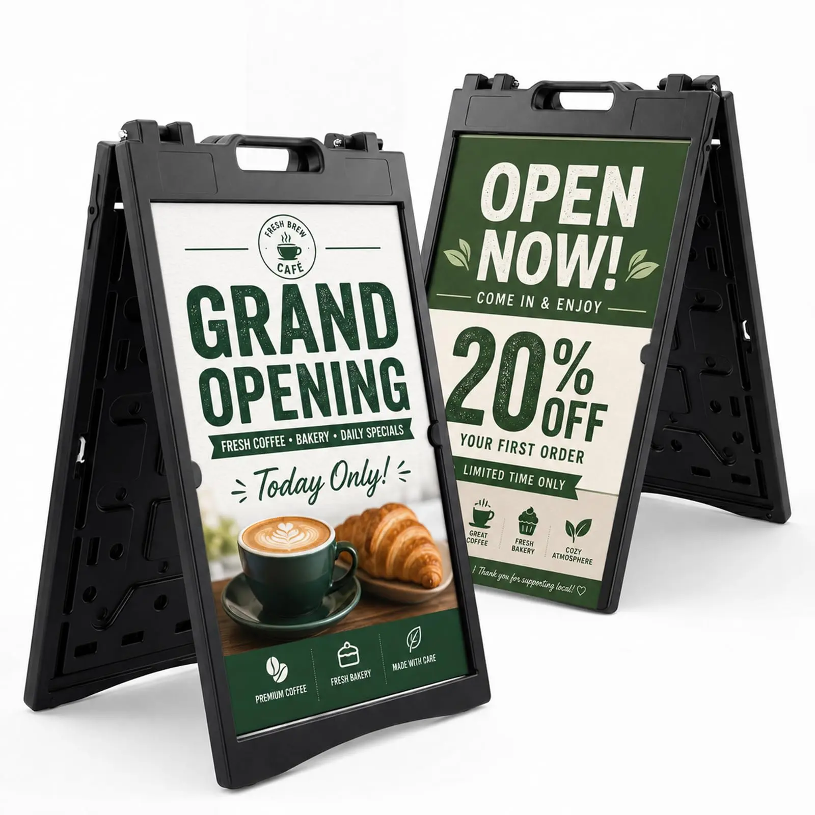 2 Pack A Frame Sign Board 24 x 36 Inch Portable Folding Sidewalk Sign Stand | Double Sided Sandwich Sign Board with Portable A Frame Design, Ideal for Business, Events, Menus and Outdoor Displays