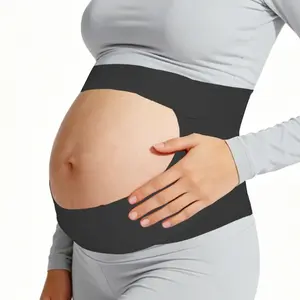 Breathable Maternity Belly Band, Pregnancy Belly Band, Adjustable Abdominal & Back Straps, Comfortable Invisible Under Clothes, Nylon & Lycra Material