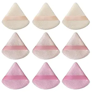 9 Pcs Pink Triangle Powder Puff Makeup Puff:Powder Puff Face Triangle for Loose Powder Cosmetic Foundation Makeup Sponge