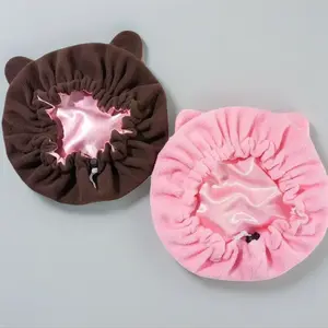 shower caps wrap cap bonnet stretchy fabric curly hair Cute Bath Caps, Hair-drying Wraps & Sleep Caps for Teens